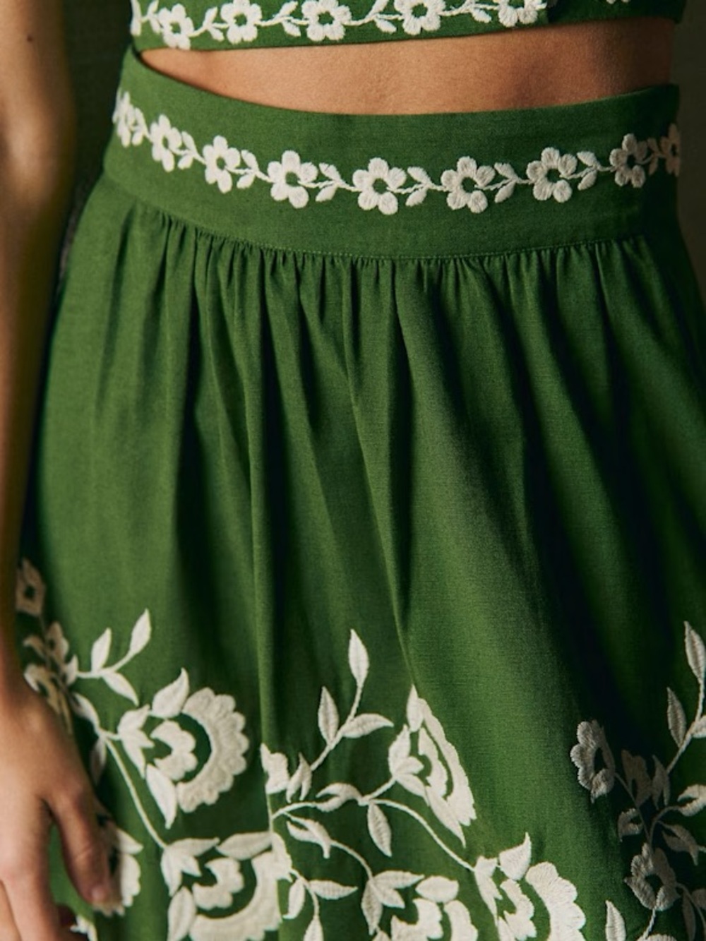 NWT Sézane Set - Siloe Skirt + Claire Blouse in Summer Green Size 4/36 - Picture 4 of 13